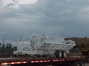 Pipe Trailer on flatbed trailer