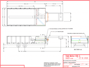Drawing of a bulk rock dust trailer