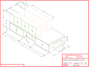 drawing of trailer with welder and torch bottles