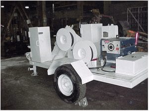 Rear quarter view of tool trailer
