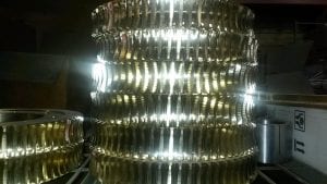 A stack of double enveloping worm wheels