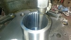 Internal splines on a shear plate type coupler