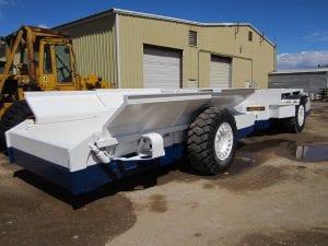 Rear quarter view of diesel powered coal hauler