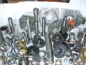 assortment of machined parts